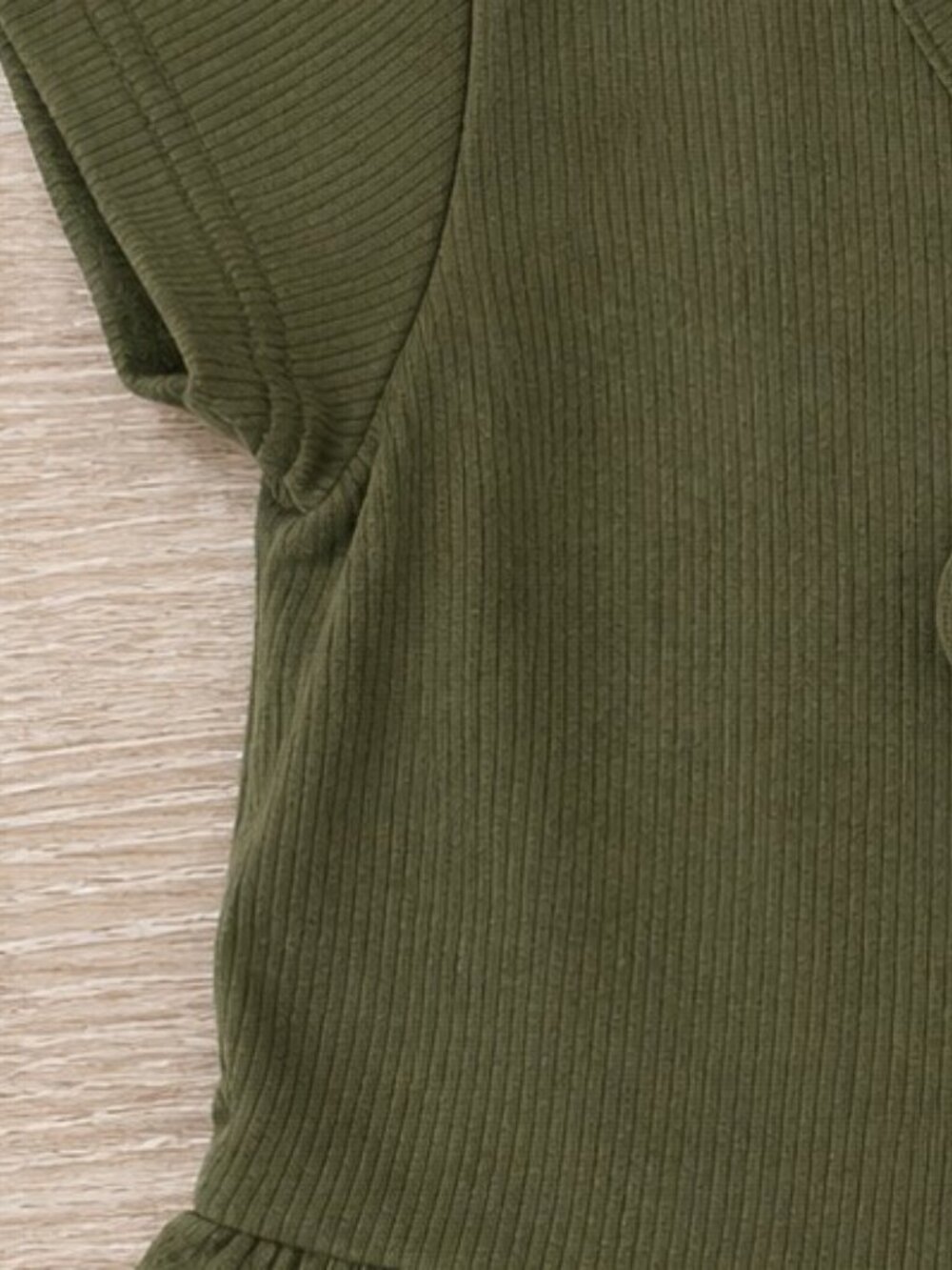 NWT SO Womens Medium Olive Green Tiered Mini Dress Ribbed Tie Front Boho Y2K - Picture 5 of 7